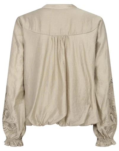 Co'Couture - DelinCC Balloon Emb Bluse - Mink
